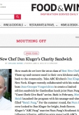 Food & Wine: Best New Chef Dan Kluger’s Charity Sandwich